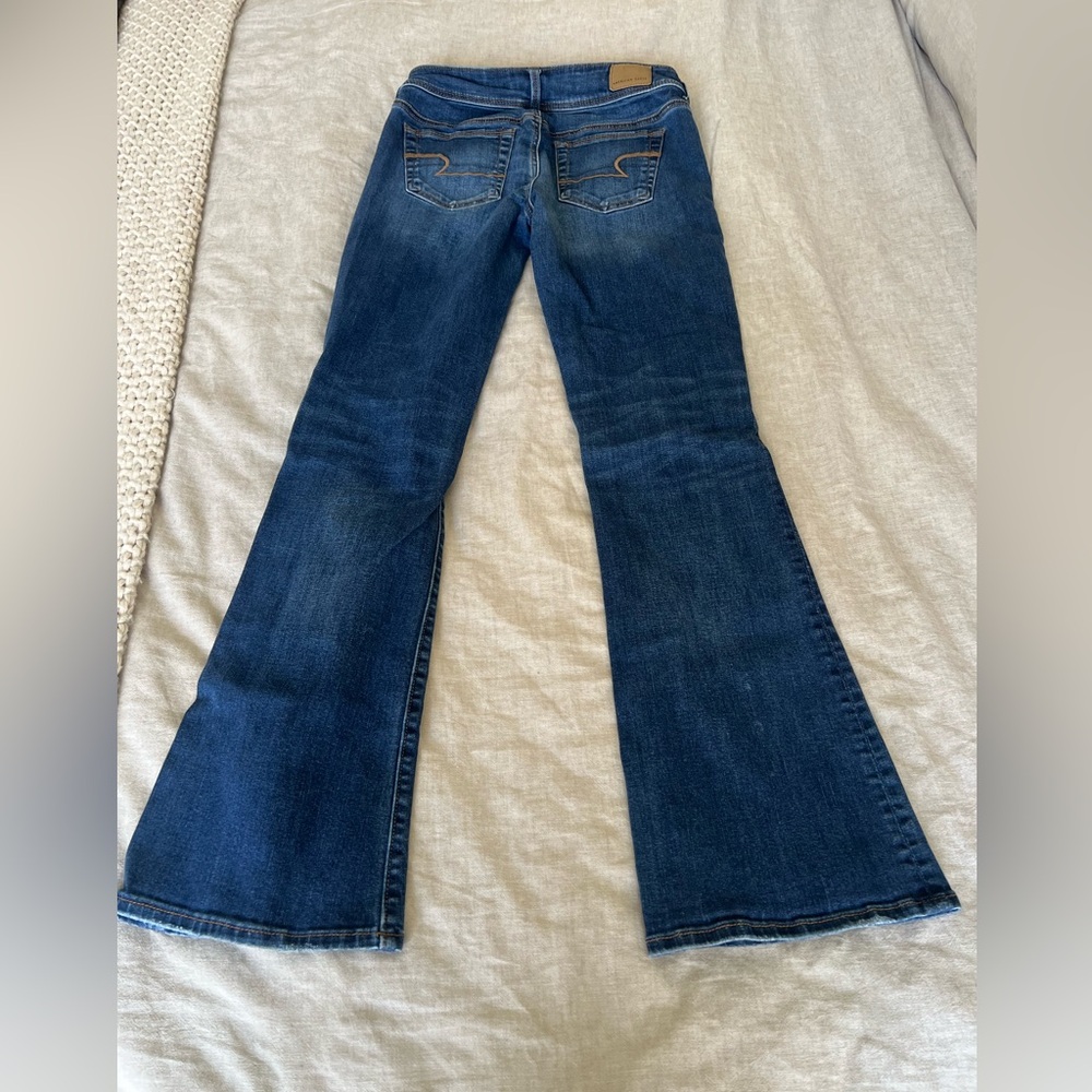 American Eagle Outfitters Dark Blue Flare Jeans super stretch size 4